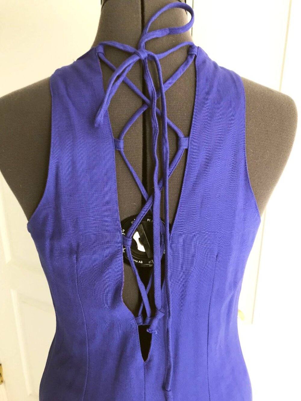 Vintage Jessica Howard Purple Midi with Lace Up Back & Side Zip, Size 8 - Picture 6 of 15